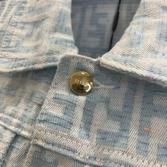 Fendi Jacquard Collar Denim Jacket - Picture 6 of 8